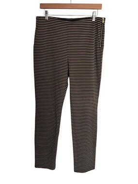 NWT Chico's Black Label Stripe Slim Ankle Pants 6